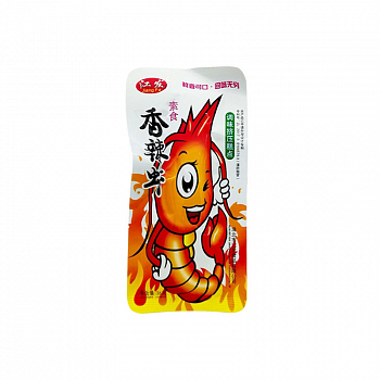 Вегетарианский снек "Jiang Fa" со вкусом креветок острые 20г 1шт/30упак